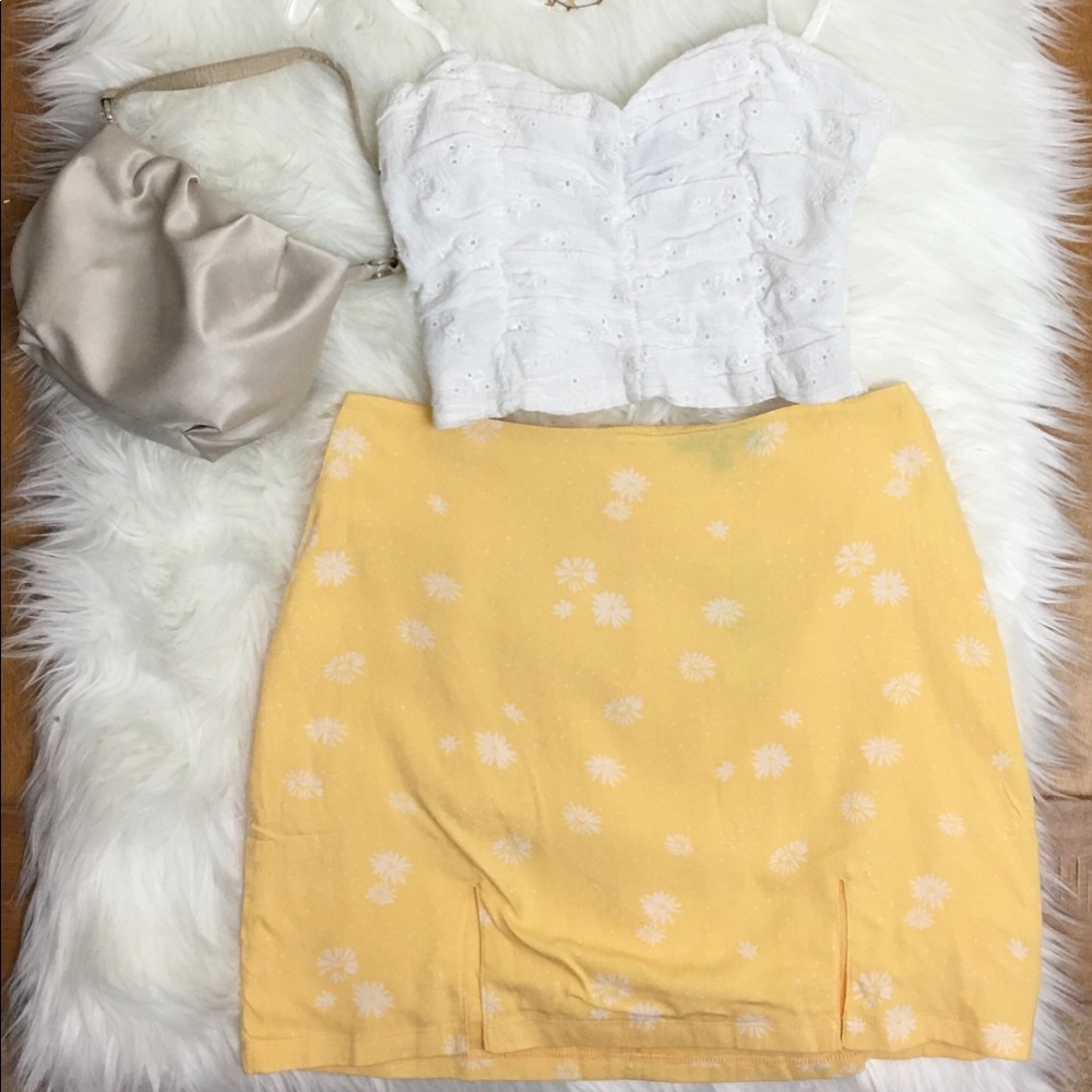 NWT Kendall+Kylie Pacsun Yellow Mini Skirt